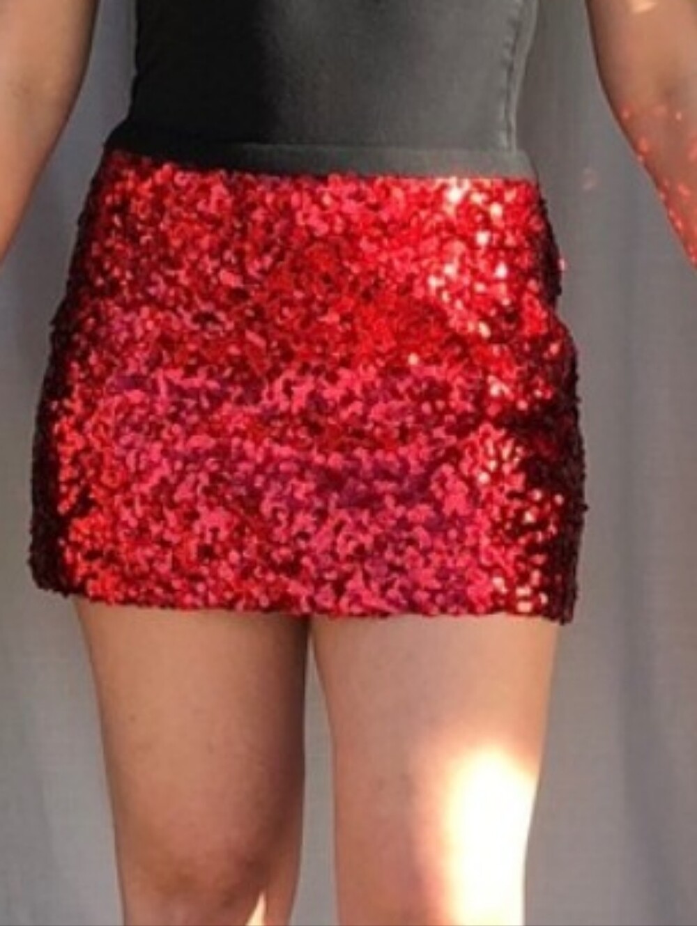 Betsey Johnson Red Sequin Mini Skirt